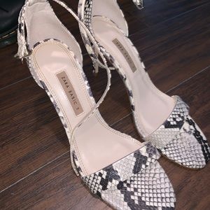 Zara snake skin strappy heeled sandal
